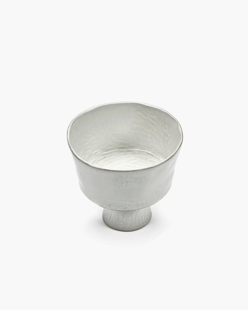 High bowl on foot, off-white, La Mère