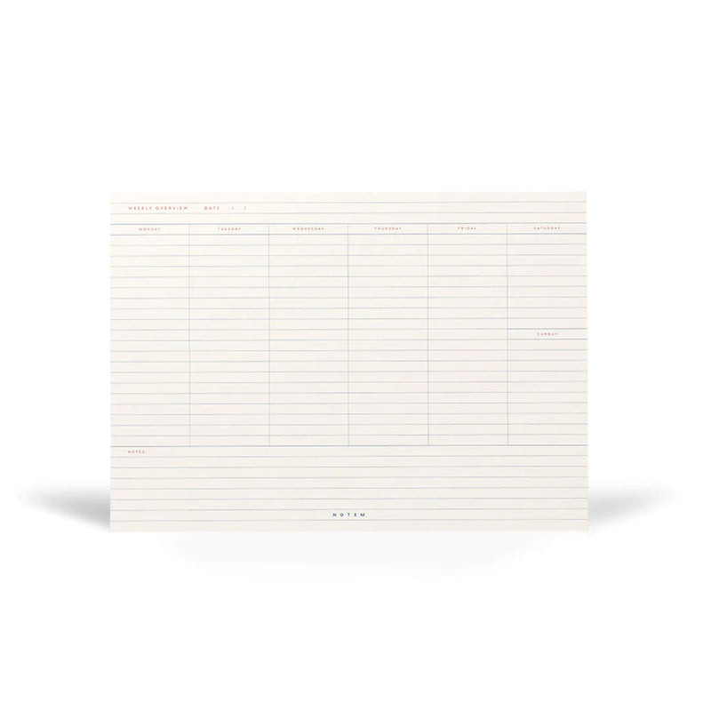 Milo Weekly Planner Notepad, White & Blue